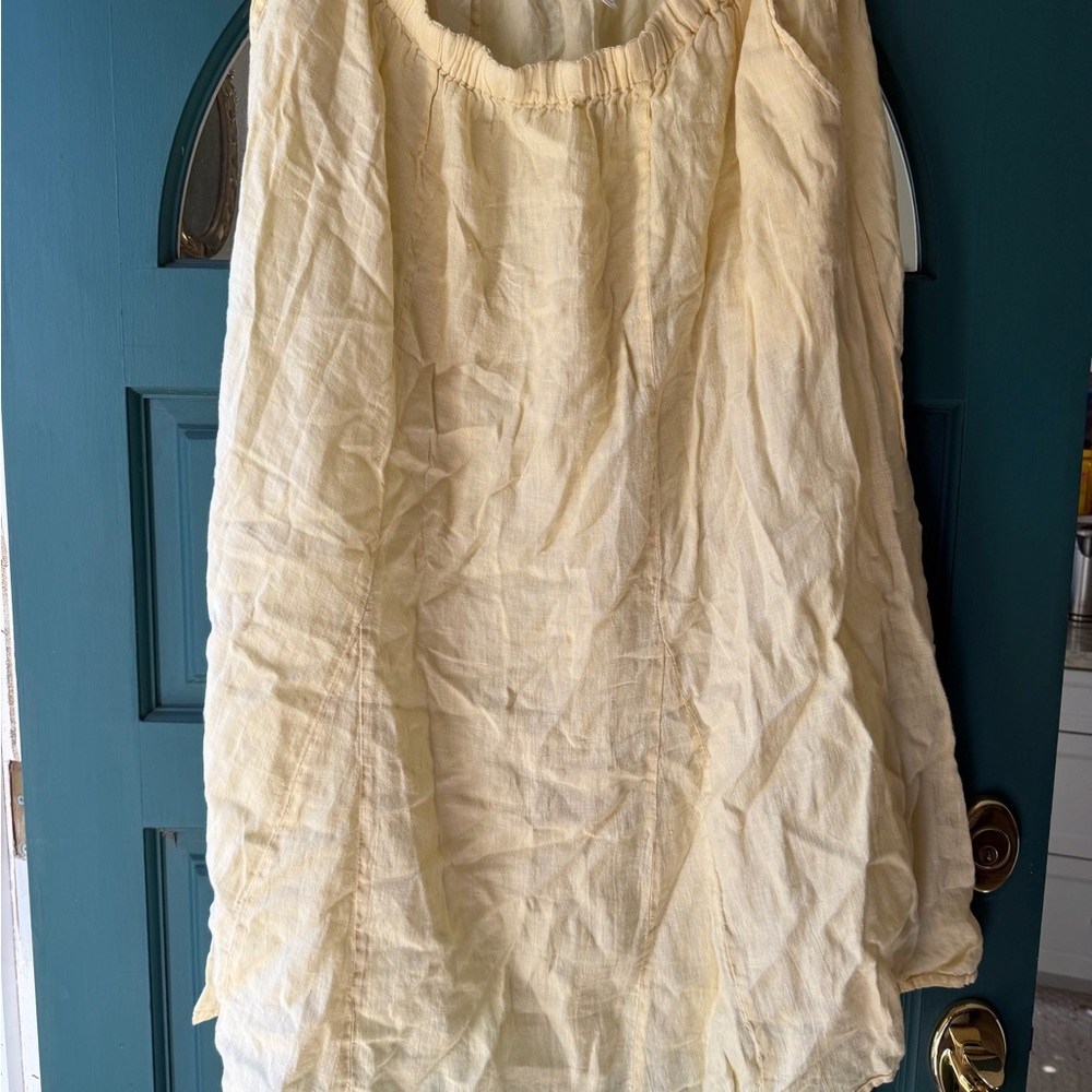 Flax Light Yellow Linen Skirt